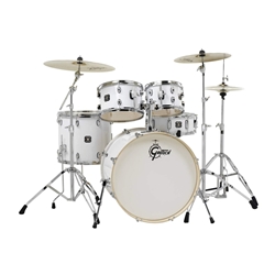 GE4E825ZW Gretsch Energy 5-Piece Kit with Full Hardware Package & Zildjian Cymbals—White